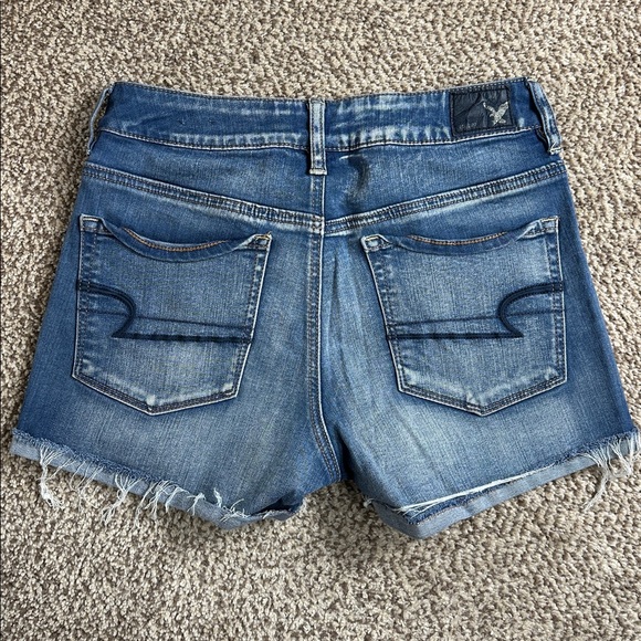 American Eagle Hi Rise Shortie Jean Shorts - Picture 2 of 4
